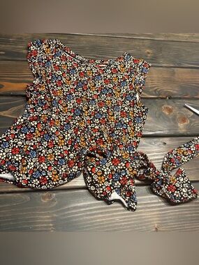 Anthropologie floral wrap shirt